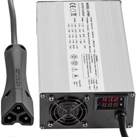 VEVOR Golf Cart Battery Charger 48V Club Car Charger 15A Golf Cart Electric Charger with RXV Plug/LED Club Car Battery Charger Aluminum Shell Pow