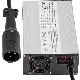 VEVOR Golf Cart Battery Charger 48V Club Car Charger 15A Golf Cart Electric Charger 3 Pin Plug Round/LED Club Car Battery Charger Aluminum Shell