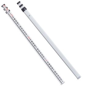 VEVOR Aluminum Grade Rod, 9-Feet/8ths 3 Sections Telescopic Measuring Rod, Double-Sided Scale 1/8in Leveling Rod Stick