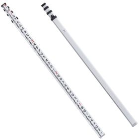 VEVOR Aluminum Grade Rod, 14-Feet/10ths 6 Sections Telescopic Measuring Rod,Double-Sided Scale 1/10 ft Leveling Rod Stick