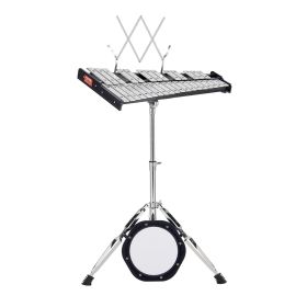 VEVOR 32 Note Glockenspiel Xylophone Bell Kit, Professional Percussion Instrument Set with Mallets, Drum Sticks, Music Stand, 8" Practice Pad