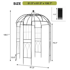 Courtyard Wrought Iron Gazebo Iron Arch Black