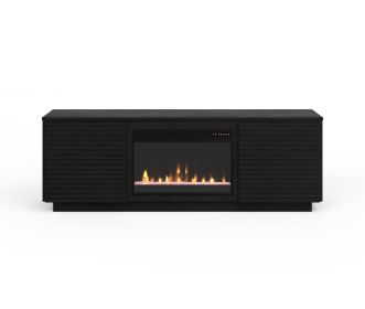 Bridgevine Home Stardust 73 inch Fireplace TV Stand for TVs up to 85 inches, Black Finish