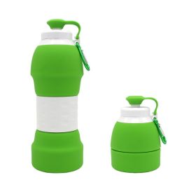 Silicone folding water bottle (Color: GREEN)