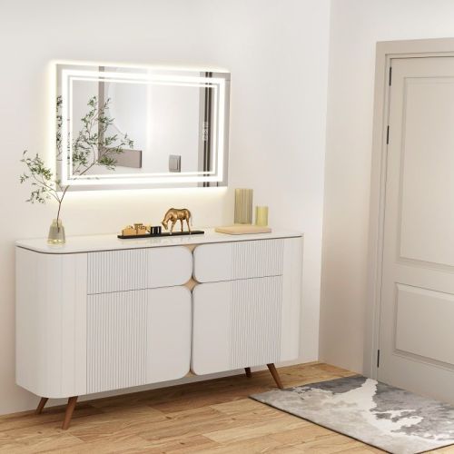 LED Bathroom Mirror With Lights Wall Vanity LED Mirror Stepless Dimmable, Double Front And Backlight, Anti-Fog, Memory Smart Mirror For Bathroom LED Bathroom Mirror With Lights Wall Vanity LED Mirror Stepless Dimmable, Double Front And Backlight, Anti-Fog, Memory Smart Mirror For Bathroom