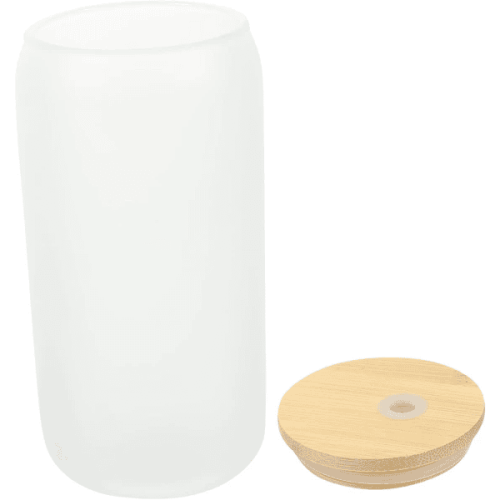 Sublimation Can Shape Insulated Glass Cup Bamboo Lid Mugs Only One Variation Glass Juice Cup