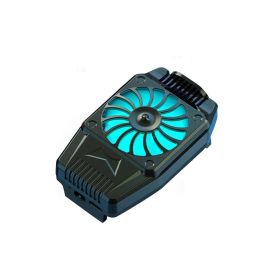 Mobile Phone Cooler Rechargeable Cooling Fan Cell Phone Radiator For Playing Games Watching Videos With LED Light; Compatible For ; iPhone/Google (Color: Black, Items: H15Without Battery)