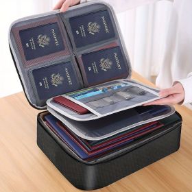 1pc Document Bag With Lock, Fireproof 3-Layer File Storage Case With Water-Resistant Zipper (Color: Black, Style: Without Lock)