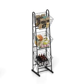 3-Tier Kitchen Storage Basket Organizer for Fruit (Type: Style B, Color: Black)